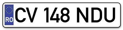 Placuta inmatriculare numar auto  CV-148-NDU, CV 148 NDU, CV148NDU