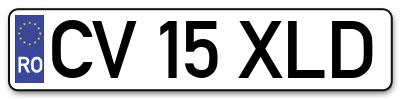 Placuta inmatriculare numar auto  CV-15-XLD, CV 15 XLD, CV15XLD