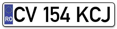 Placuta inmatriculare numar auto  CV-154-KCJ, CV 154 KCJ, CV154KCJ