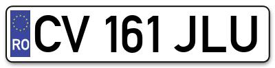 Placuta inmatriculare numar auto  CV-161-JLU, CV 161 JLU, CV161JLU
