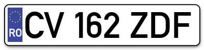 Placuta inmatriculare numar auto  CV-162-ZDF, CV 162 ZDF, CV162ZDF