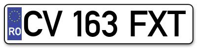 Placuta inmatriculare numar auto  CV-163-FXT, CV 163 FXT, CV163FXT