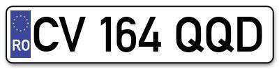 Placuta inmatriculare numar auto  CV-164-QQD, CV 164 QQD, CV164QQD