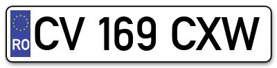 Placuta inmatriculare numar auto  CV-169-CXW, CV 169 CXW, CV169CXW