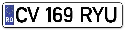 Placuta inmatriculare numar auto  CV-169-RYU, CV 169 RYU, CV169RYU