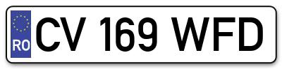 Placuta inmatriculare numar auto  CV-169-WFD, CV 169 WFD, CV169WFD