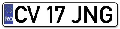 Placuta inmatriculare numar auto  CV-17-JNG, CV 17 JNG, CV17JNG