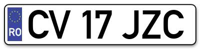 Placuta inmatriculare numar auto  CV-17-JZC, CV 17 JZC, CV17JZC