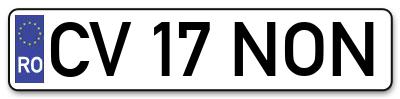 Placuta inmatriculare numar auto  CV-17-NON, CV 17 NON, CV17NON
