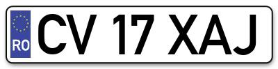 Placuta inmatriculare numar auto  CV-17-XAJ, CV 17 XAJ, CV17XAJ