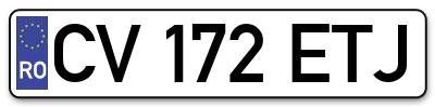Placuta inmatriculare numar auto  CV-172-ETJ, CV 172 ETJ, CV172ETJ
