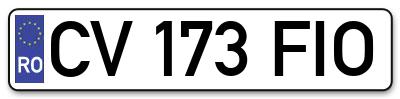 Placuta inmatriculare numar auto  CV-173-FIO, CV 173 FIO, CV173FIO