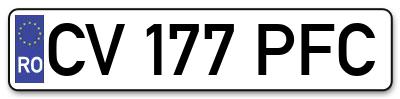 Placuta inmatriculare numar auto  CV-177-PFC, CV 177 PFC, CV177PFC