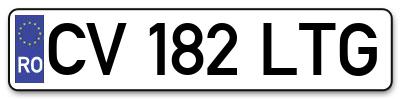 Placuta inmatriculare numar auto  CV-182-LTG, CV 182 LTG, CV182LTG