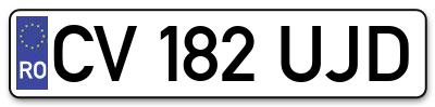 Placuta inmatriculare numar auto  CV-182-UJD, CV 182 UJD, CV182UJD