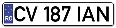 Placuta inmatriculare numar auto  CV-187-IAN, CV 187 IAN, CV187IAN