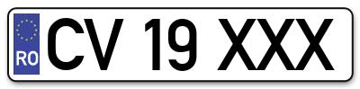 Placuta inmatriculare numar auto  CV-19-XXX, CV 19 XXX, CV19XXX
