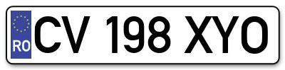 Placuta inmatriculare numar auto  CV-198-XYO, CV 198 XYO, CV198XYO