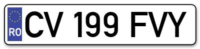 Placuta inmatriculare numar auto  CV-199-FVY, CV 199 FVY, CV199FVY