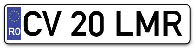 Placuta inmatriculare numar auto  CV-20-LMR, CV 20 LMR, CV20LMR