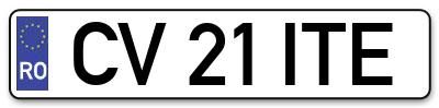 Placuta inmatriculare numar auto  CV-21-ITE, CV 21 ITE, CV21ITE