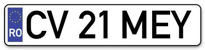 Placuta inmatriculare numar auto  CV-21-MEY, CV 21 MEY, CV21MEY