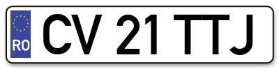 Placuta inmatriculare numar auto  CV-21-TTJ, CV 21 TTJ, CV21TTJ