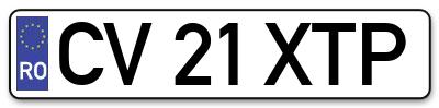 Placuta inmatriculare numar auto  CV-21-XTP, CV 21 XTP, CV21XTP