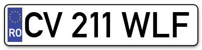 Placuta inmatriculare numar auto  CV-211-WLF, CV 211 WLF, CV211WLF