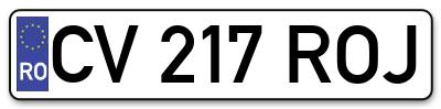 Placuta inmatriculare numar auto  CV-217-ROJ, CV 217 ROJ, CV217ROJ
