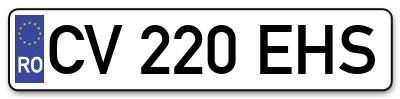 Placuta inmatriculare numar auto  CV-220-EHS, CV 220 EHS, CV220EHS