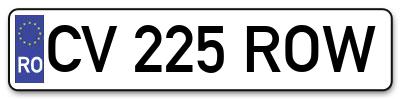 Placuta inmatriculare numar auto  CV-225-ROW, CV 225 ROW, CV225ROW