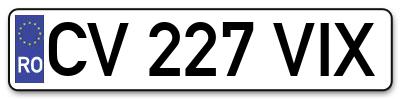 Placuta inmatriculare numar auto  CV-227-VIX, CV 227 VIX, CV227VIX