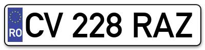 Placuta inmatriculare numar auto  CV-228-RAZ, CV 228 RAZ, CV228RAZ