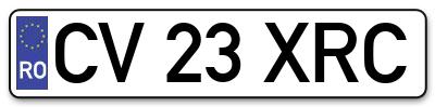 Placuta inmatriculare numar auto  CV-23-XRC, CV 23 XRC, CV23XRC