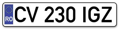 Placuta inmatriculare numar auto  CV-230-IGZ, CV 230 IGZ, CV230IGZ