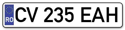 Placuta inmatriculare numar auto  CV-235-EAH, CV 235 EAH, CV235EAH