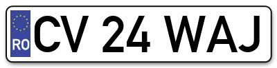 Placuta inmatriculare numar auto  CV-24-WAJ, CV 24 WAJ, CV24WAJ