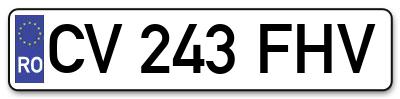 Placuta inmatriculare numar auto  CV-243-FHV, CV 243 FHV, CV243FHV