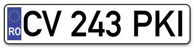 Placuta inmatriculare numar auto  CV-243-PKI, CV 243 PKI, CV243PKI