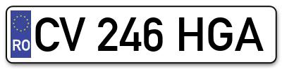 Placuta inmatriculare numar auto  CV-246-HGA, CV 246 HGA, CV246HGA