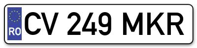 Placuta inmatriculare numar auto  CV-249-MKR, CV 249 MKR, CV249MKR