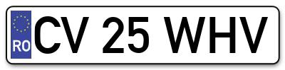 Placuta inmatriculare numar auto  CV-25-WHV, CV 25 WHV, CV25WHV