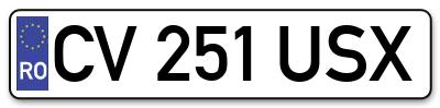 Placuta inmatriculare numar auto  CV-251-USX, CV 251 USX, CV251USX