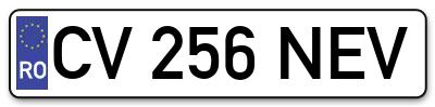 Placuta inmatriculare numar auto  CV-256-NEV, CV 256 NEV, CV256NEV