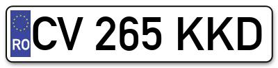 Placuta inmatriculare numar auto  CV-265-KKD, CV 265 KKD, CV265KKD