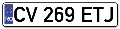 Placuta inmatriculare numar auto  CV-269-ETJ, CV 269 ETJ, CV269ETJ