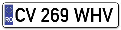 Placuta inmatriculare numar auto  CV-269-WHV, CV 269 WHV, CV269WHV