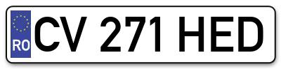Placuta inmatriculare numar auto  CV-271-HED, CV 271 HED, CV271HED