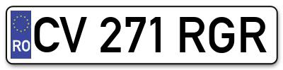 Placuta inmatriculare numar auto  CV-271-RGR, CV 271 RGR, CV271RGR